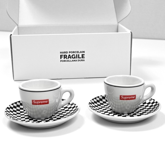 Supreme IPA‎ Porcellane Aosta Espresso Set Of 2 Black And White